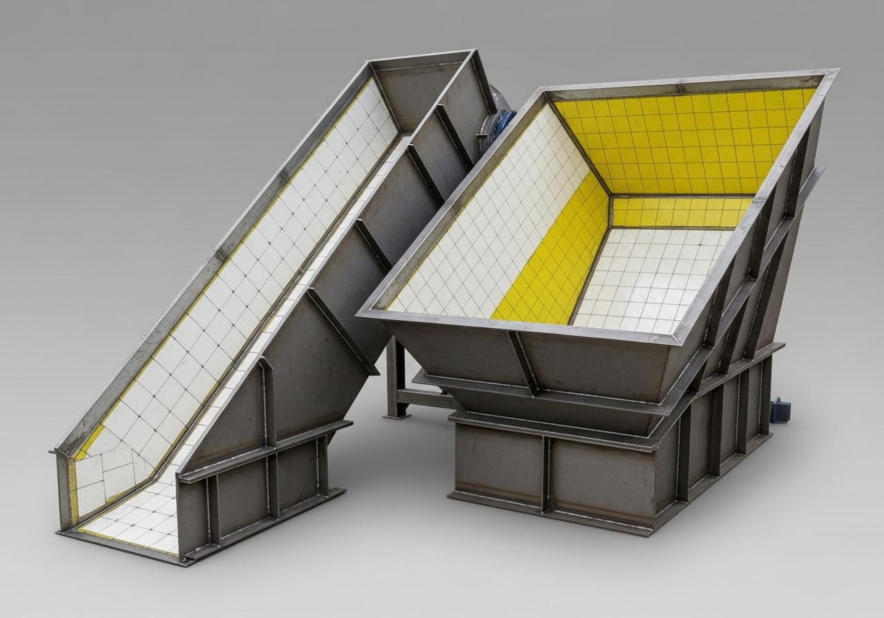 Chutes, Hoppers, Bins & Grizzlies - Industrial equipment MCH-Custom with detailed technical specifications and certifications