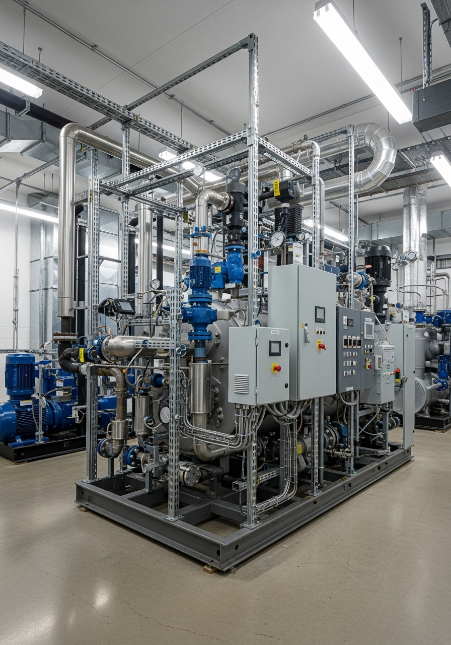 Industrial Chillers & Heat Pumps - Industrial equipment MIC-Series with detailed technical specifications and certifications