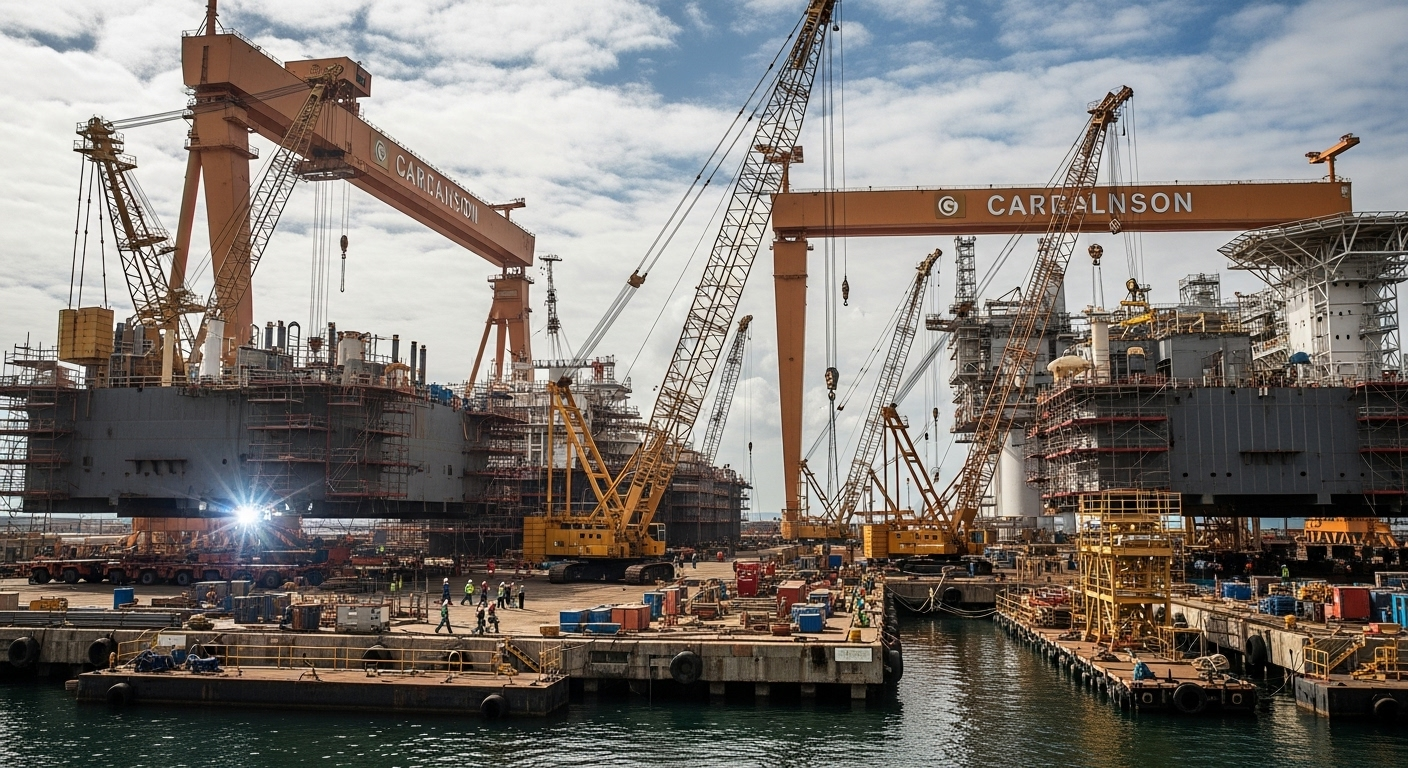 Offshore & Marine Structures — Yard Coordination - We coordinate sourcing of fabricated offshore and marine structures (topside modules, jacket sections, sub-assemblies) through partner shipyards and fab yards in China with advanced industrial fabrication capabilities