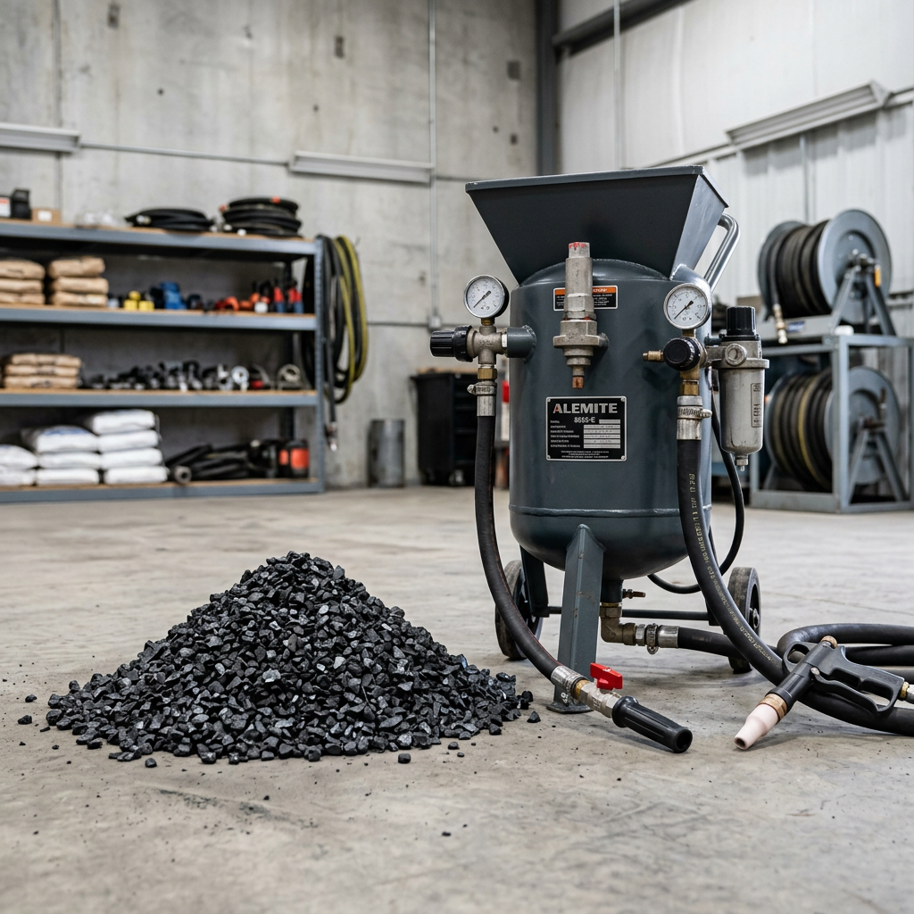 Angular copper slag blasting abrasive granules for marine and heavy steel surface preparation