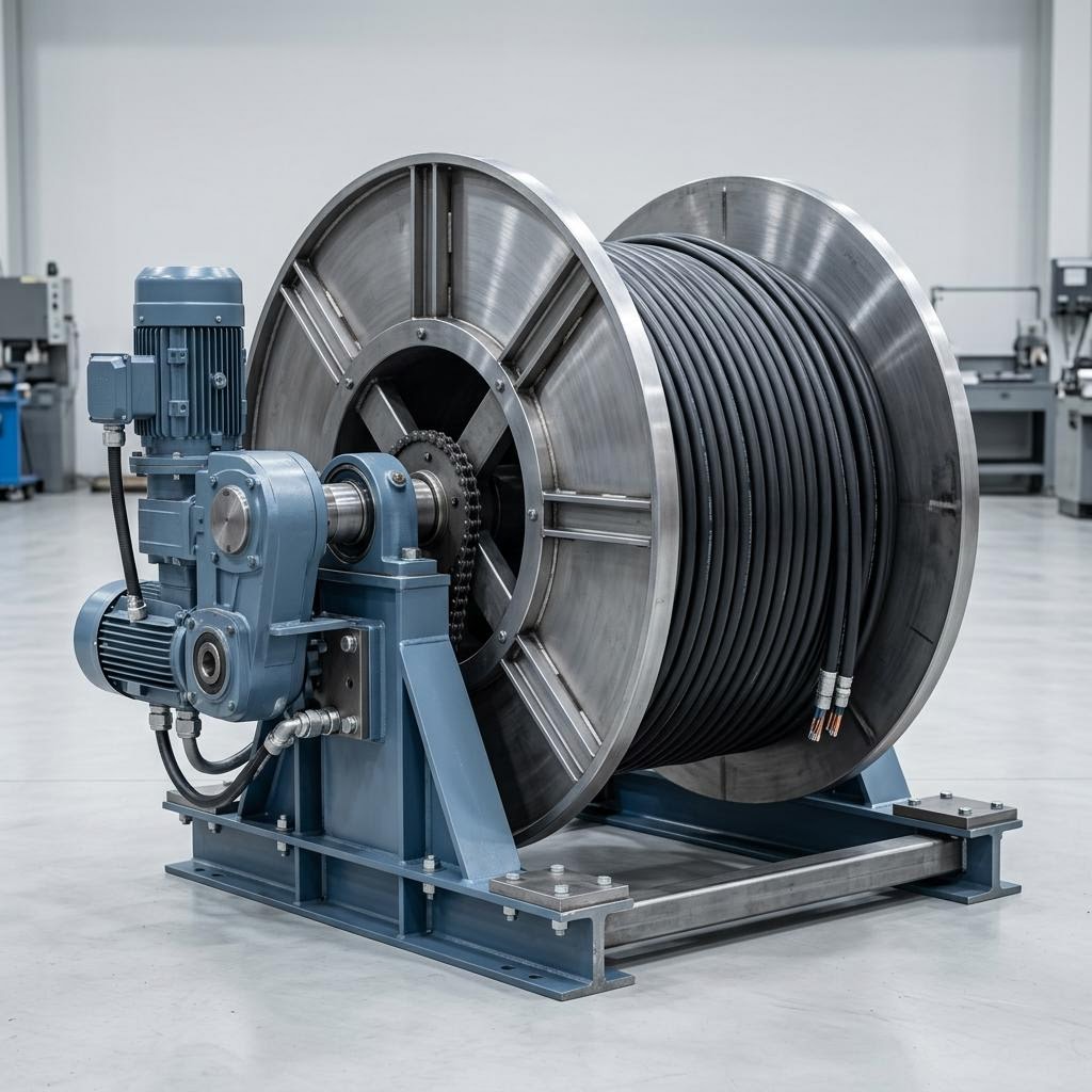 Motorized Cable Reels - Industrial equipment MCR-Series with detailed technical specifications and certifications
